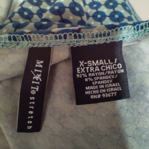 Mix it gray & teal sleeveless v-Neck dress women's size x-Small - Picture 6 of 6